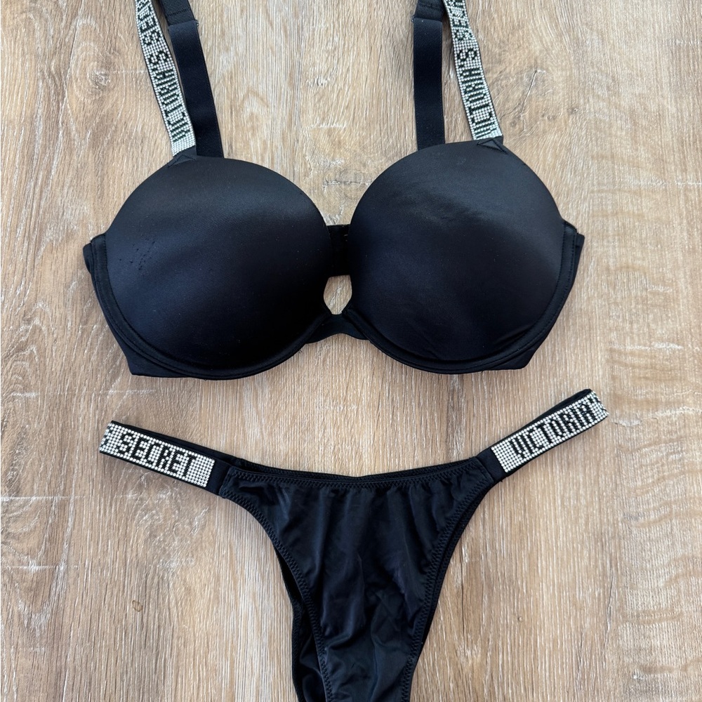 Victoria's Secret Black Bra with Branded Strap